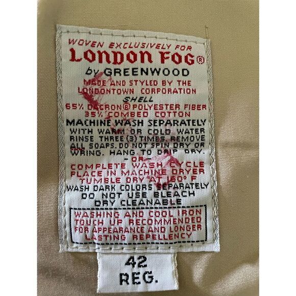 Vintage London Fog Double Breasted Maincoat Trench Coat 42 - Picture 5 of 10